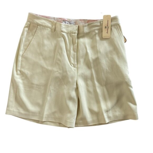 Tommy Bahama womens Shorts Size 8 100% Silk The New Lucky Penny Cream Beige NWT - Picture 2 of 9